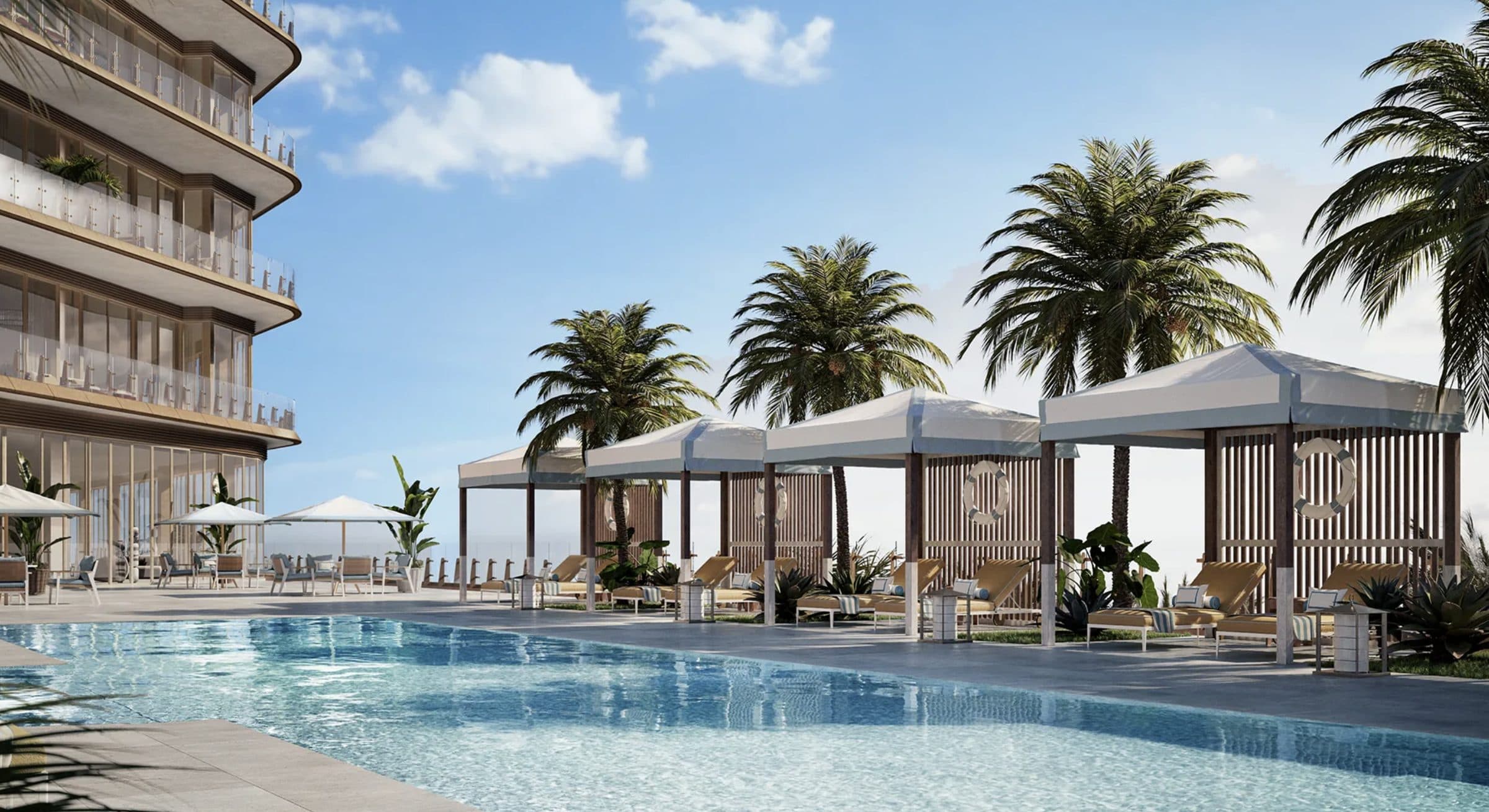 Piscina y cabañas