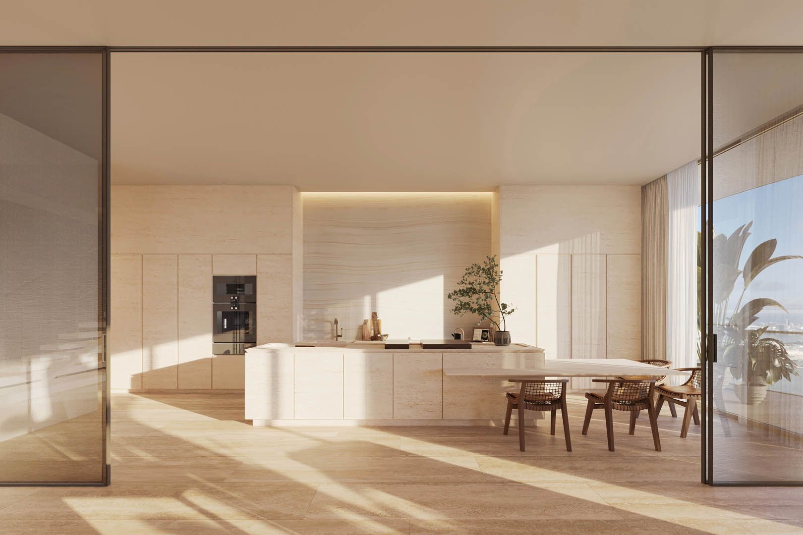 The Residences at 1428 Brickell — open-plan kitchen