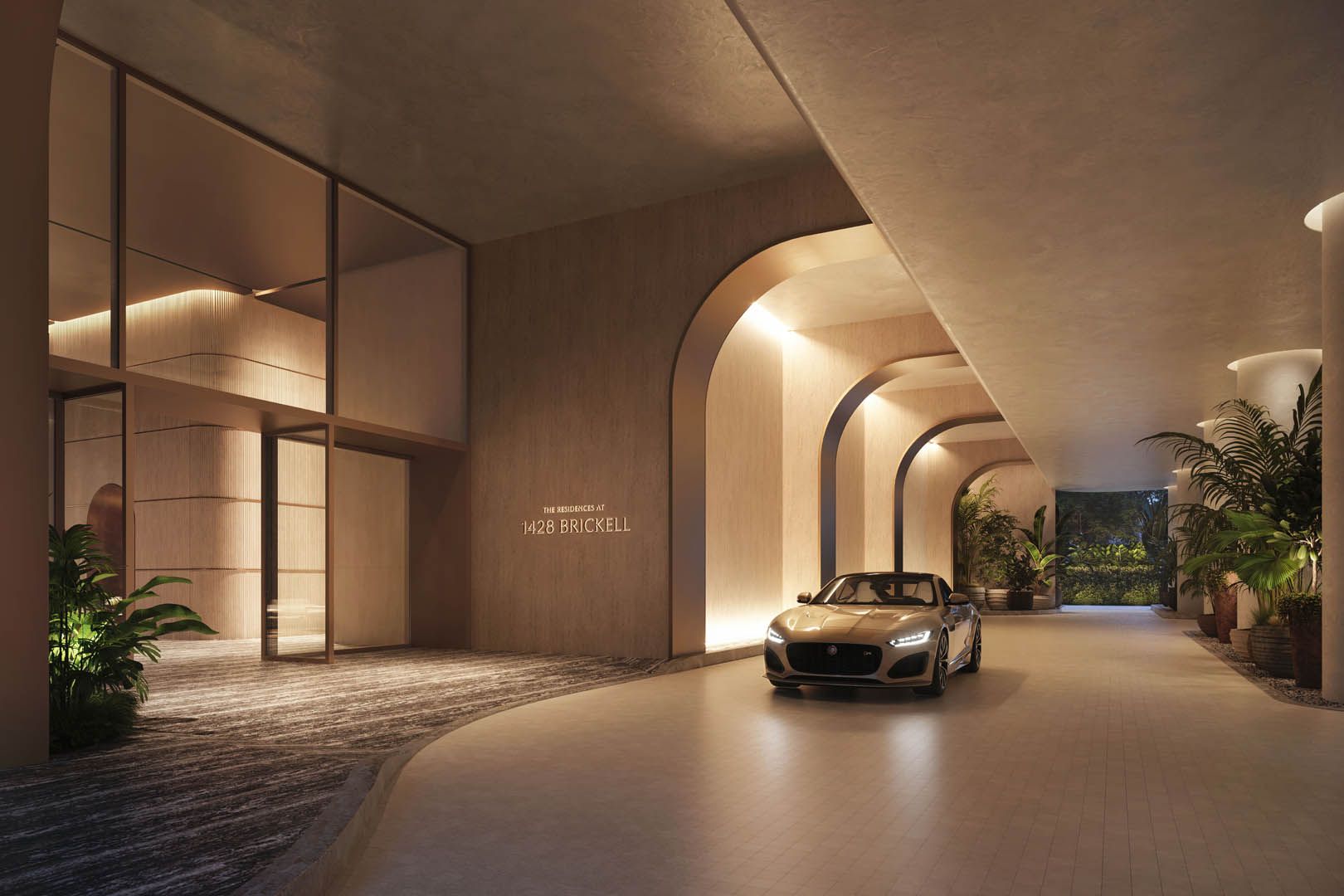 The Residences at 1428 Brickell — arrival porte-cochère