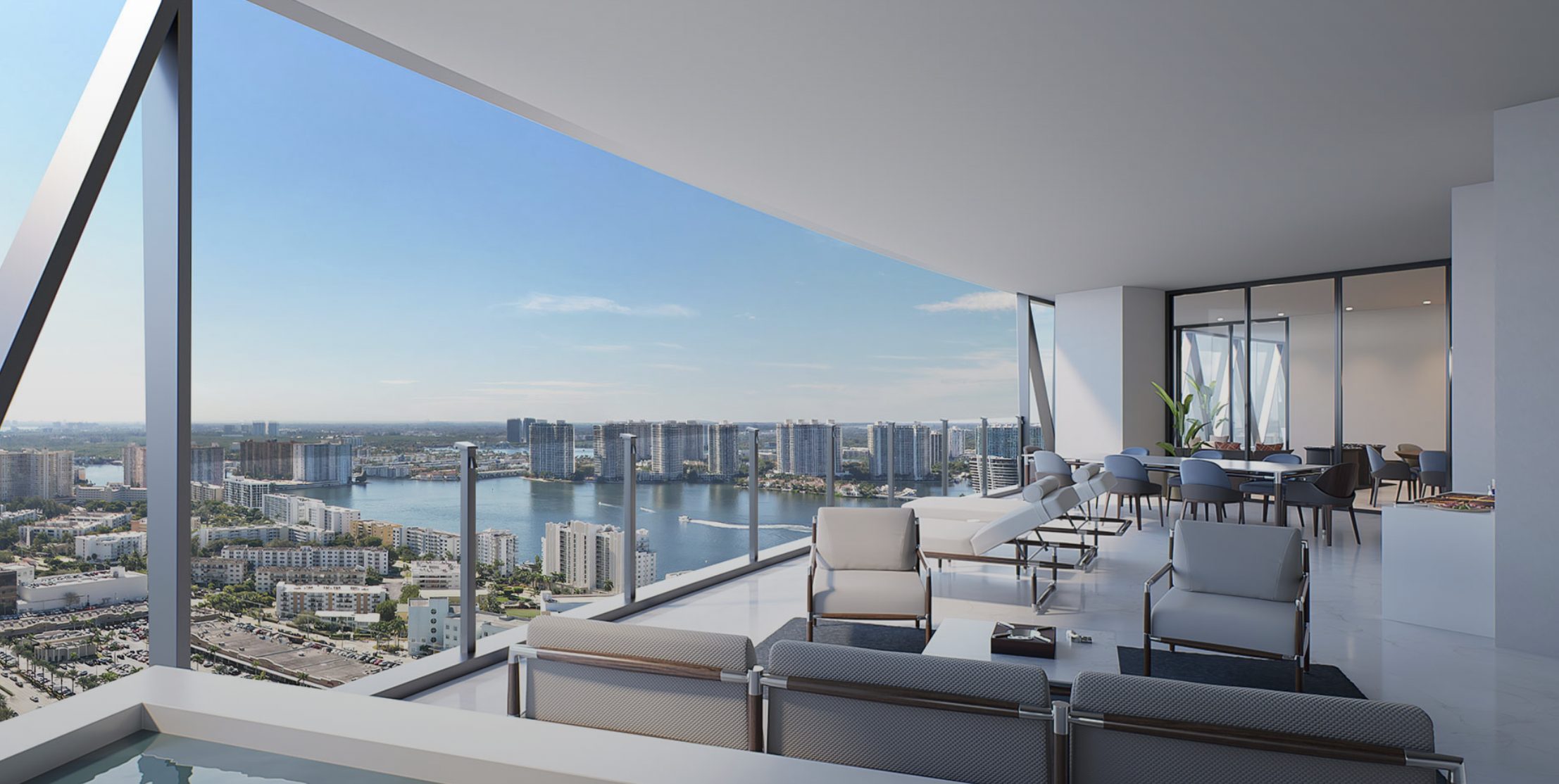 Bentley Residences Miami — Residence Bentayga terrace pool and Florida room