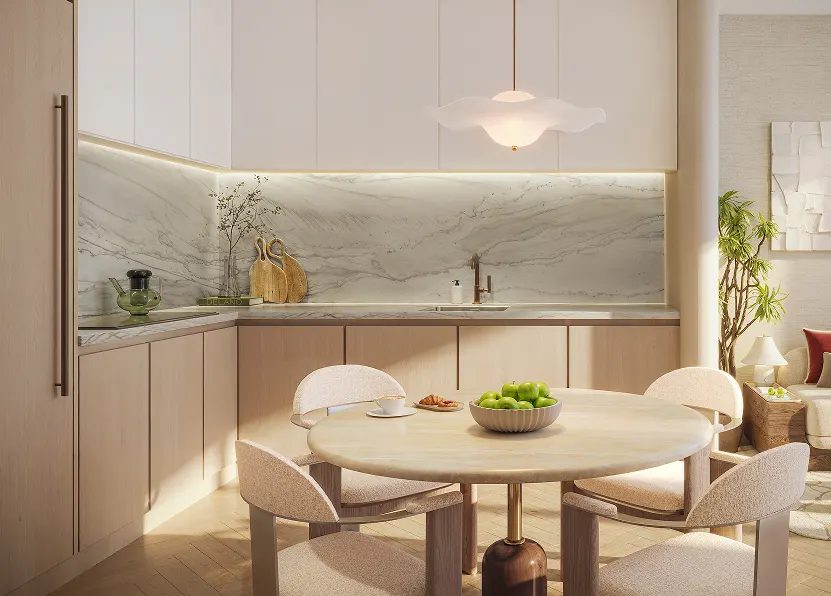 Delano Residences & Hotel Miami — kitchen and dining area