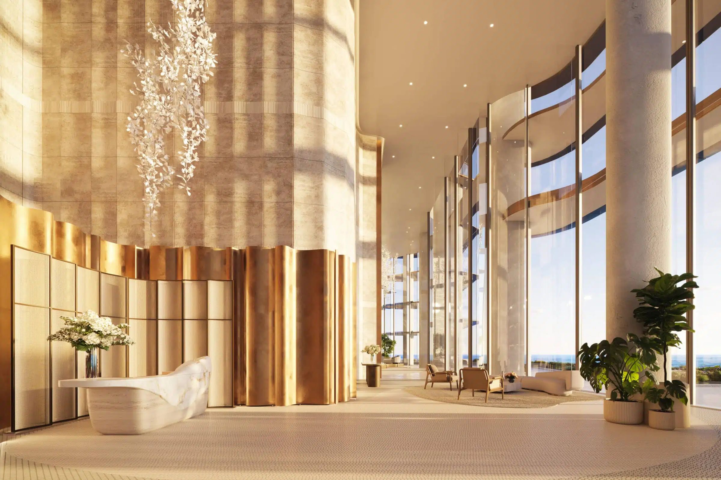 The Residences at Mandarin Oriental, Miami — tower lobby