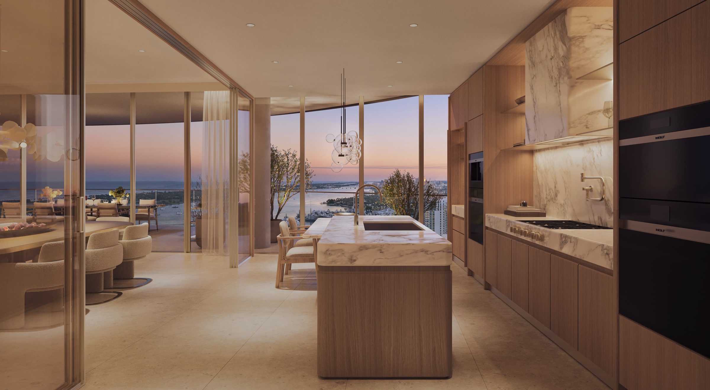 Mandarin Oriental Residences, West Palm Beach — kitchen and dining area