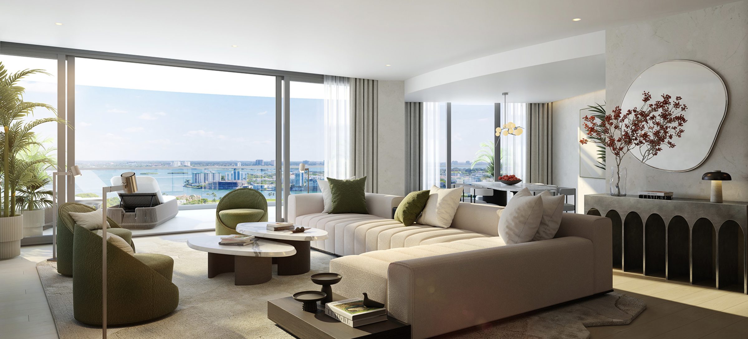 Rivage Bal Harbour — living room with bay views