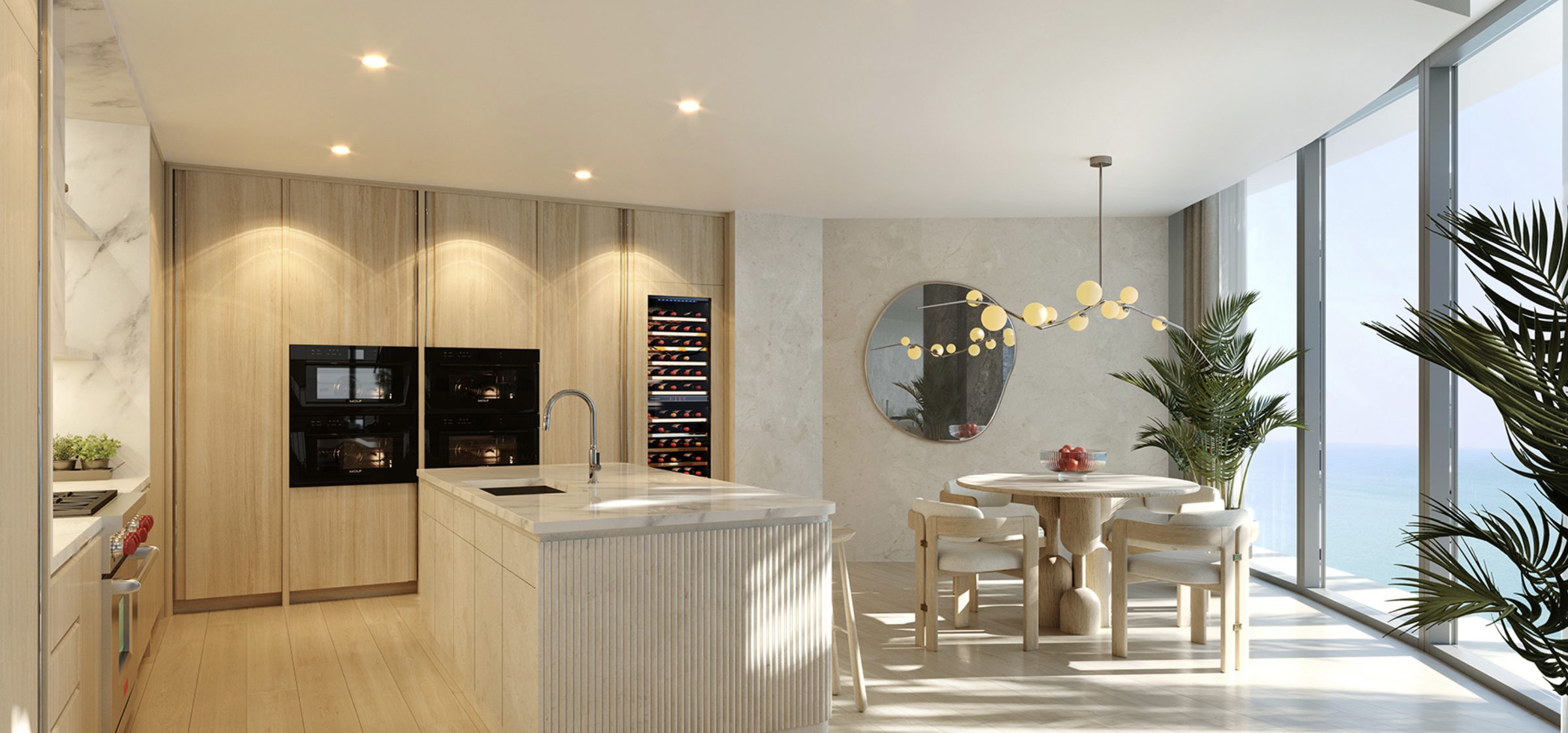 Rivage Bal Harbour — kitchen and breakfast area with ocean light