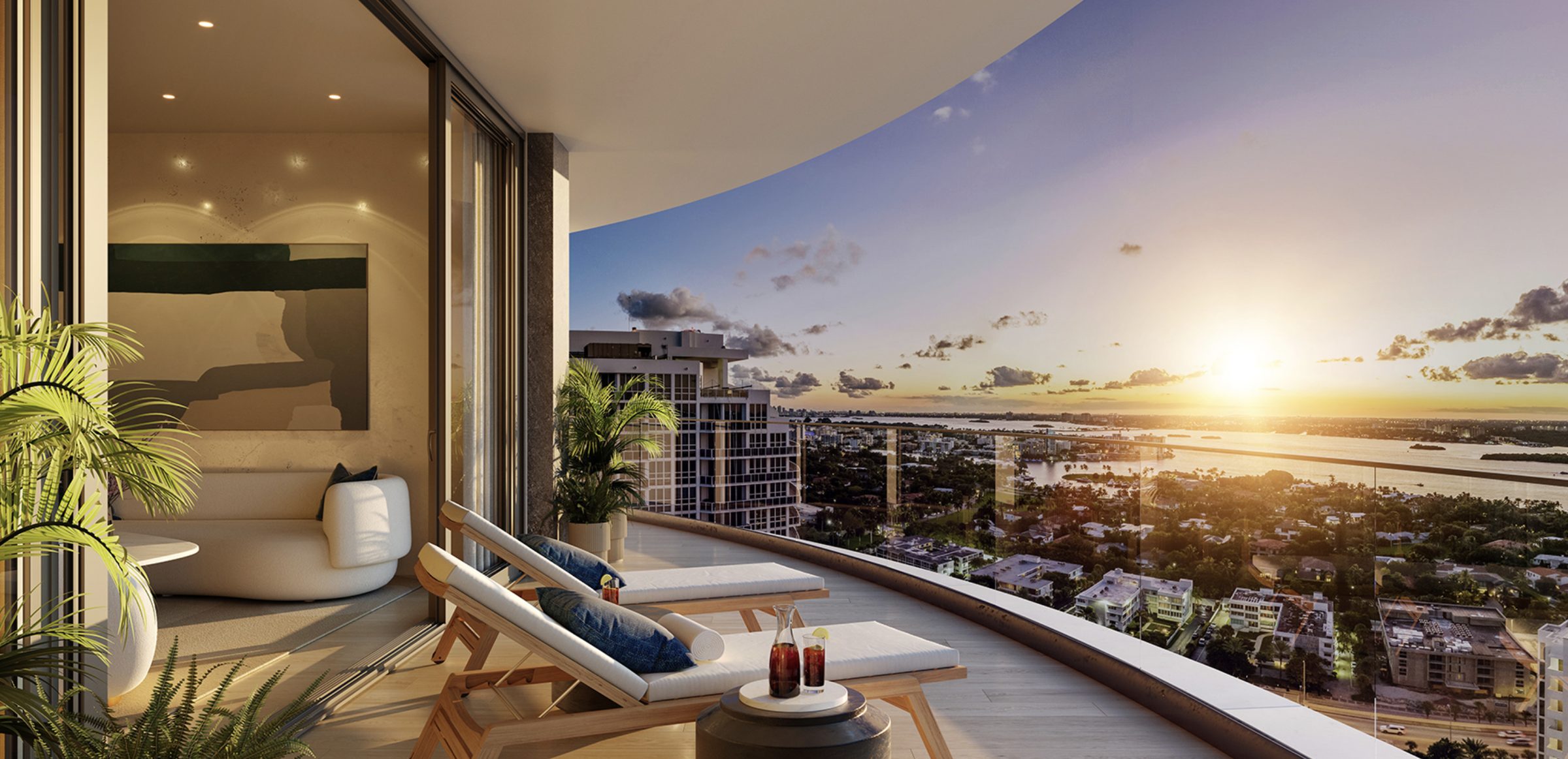 Rivage Bal Harbour — private terrace at sunset