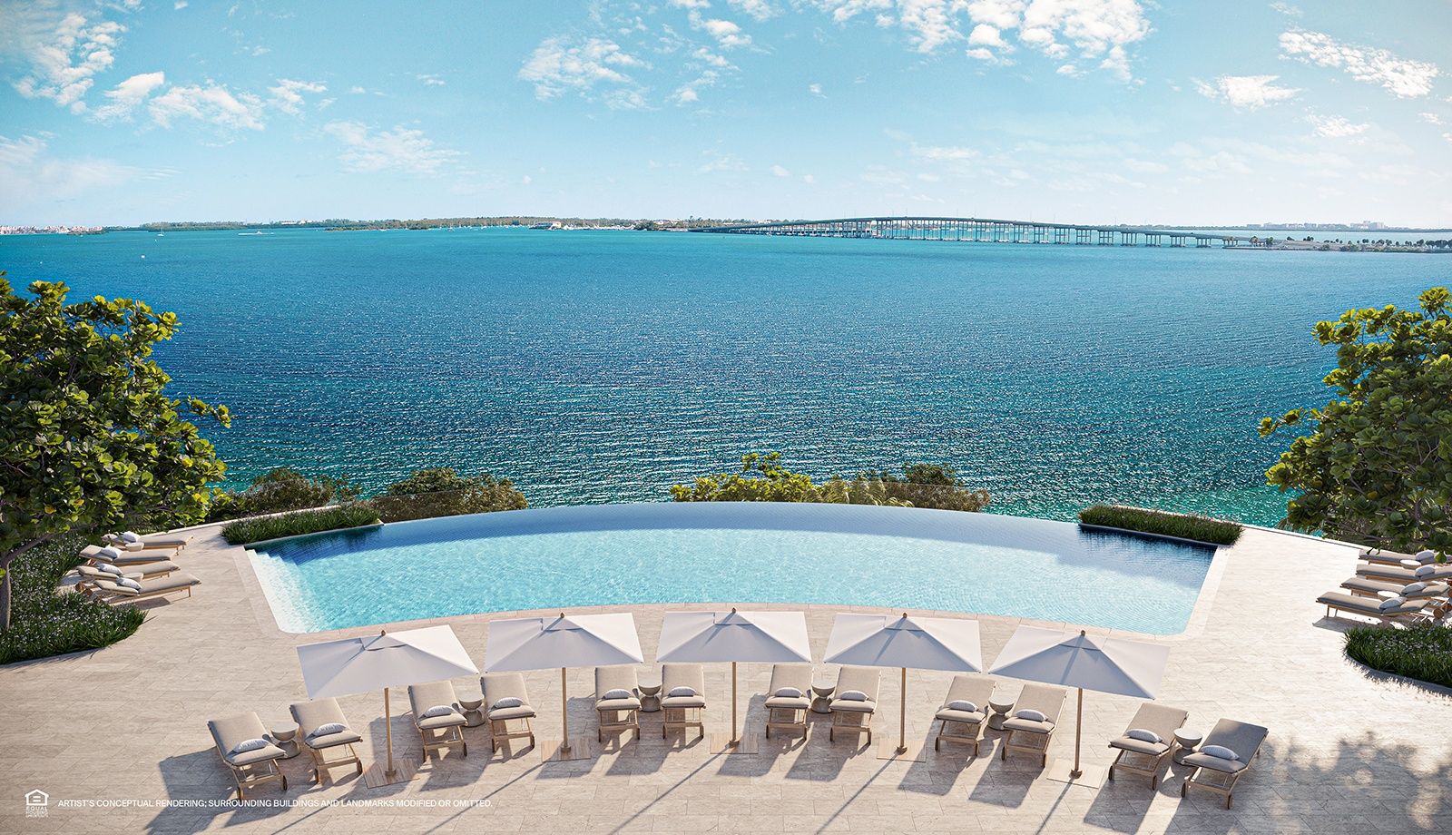The St. Regis Residences, Miami — bayside infinity pool and sun deck