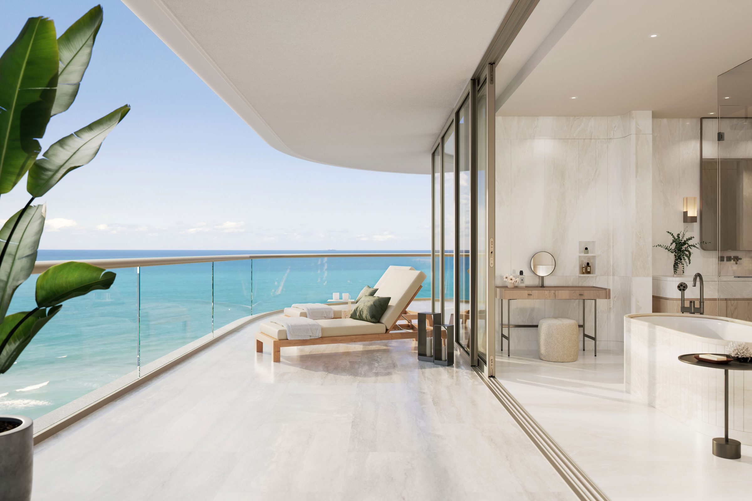 The Perigon Miami Beach — private terrace with ocean views