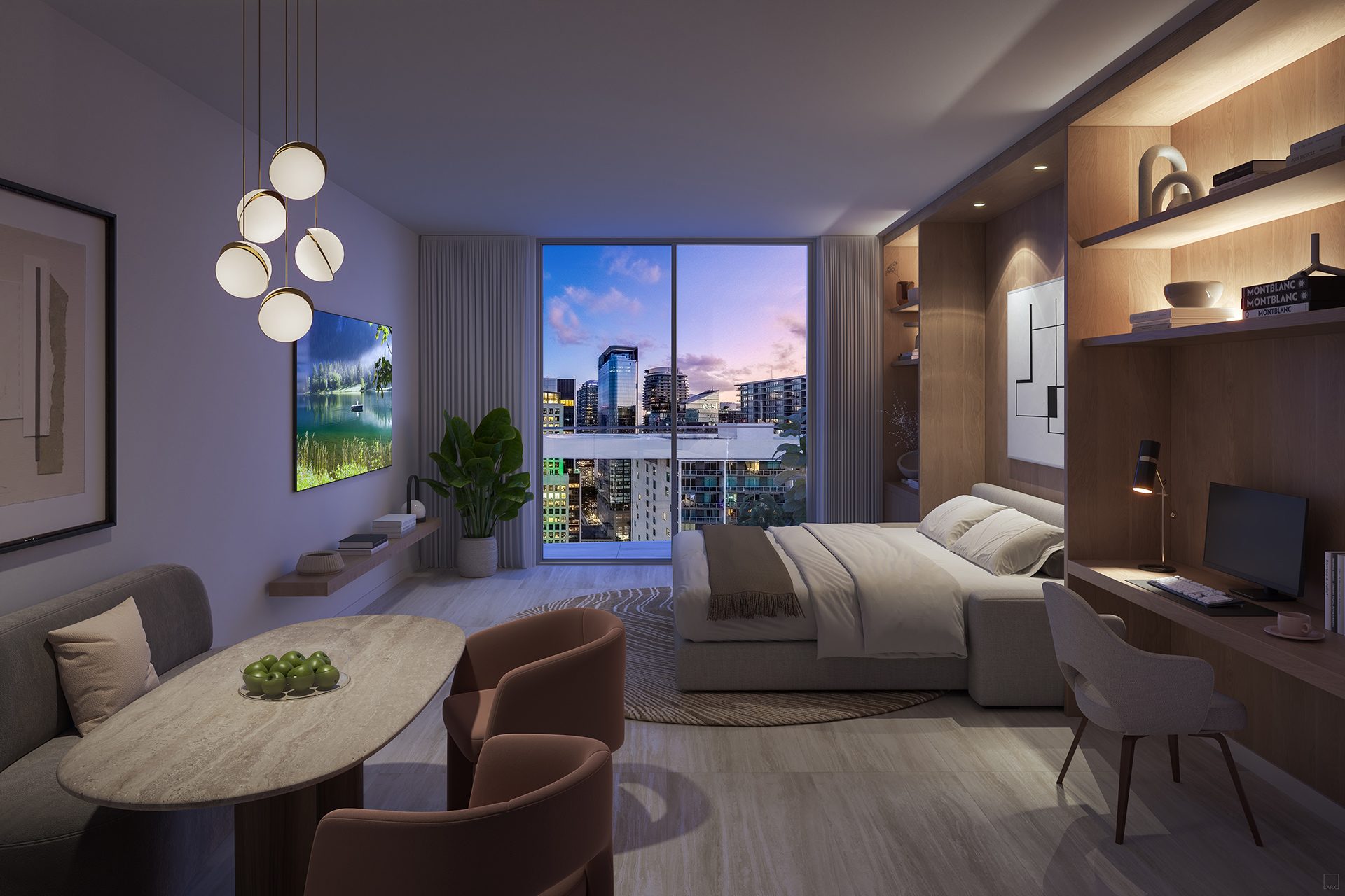 Viceroy Brickell — studio residence at night