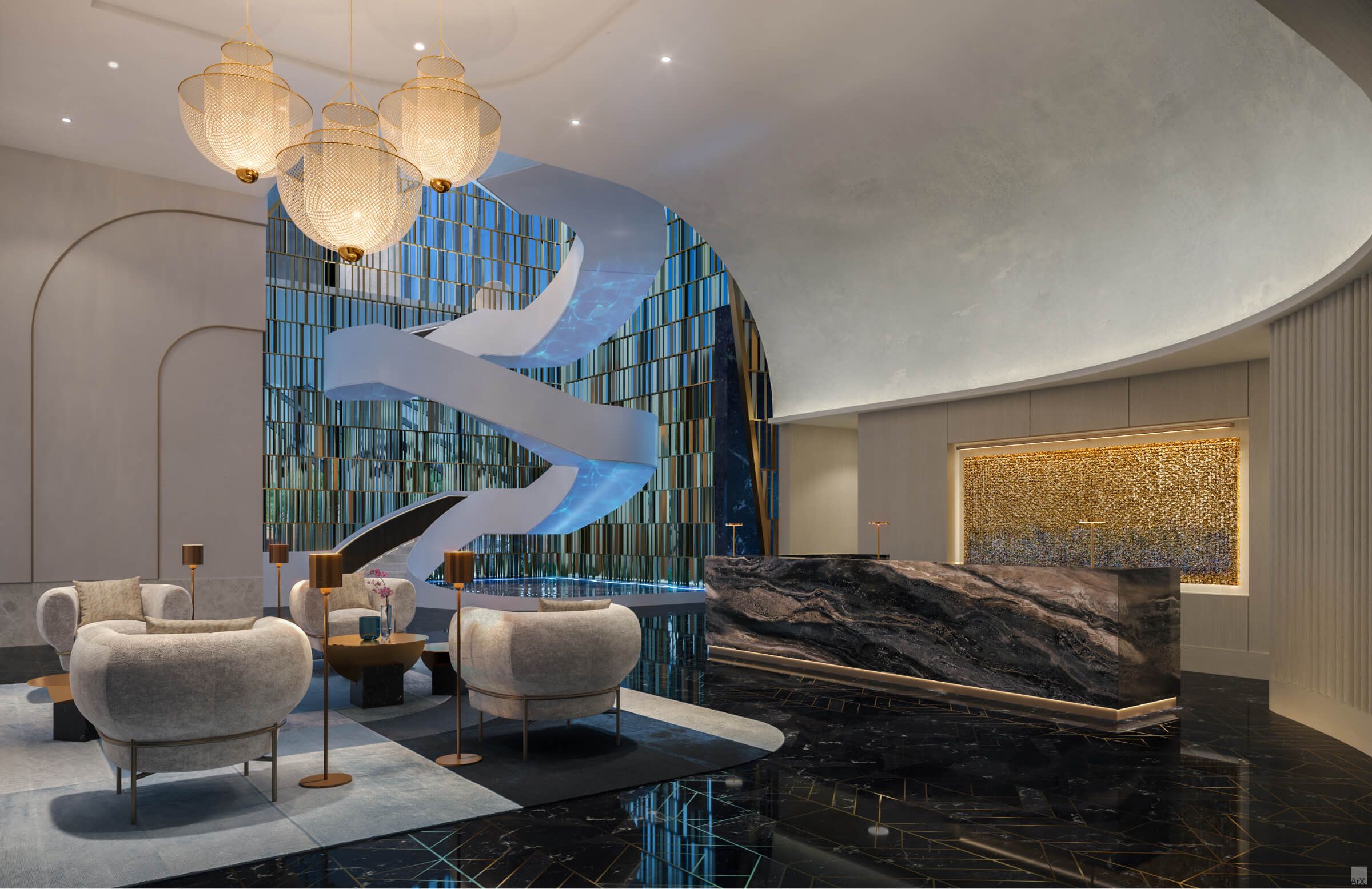 Waldorf Astoria Residences Miami — reception lobby