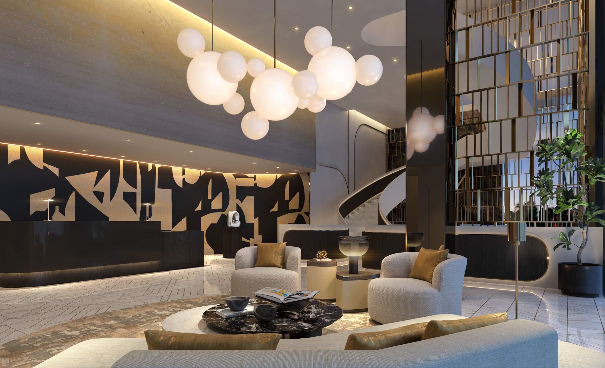 Waldorf Astoria Residences Miami — residence reception lobby