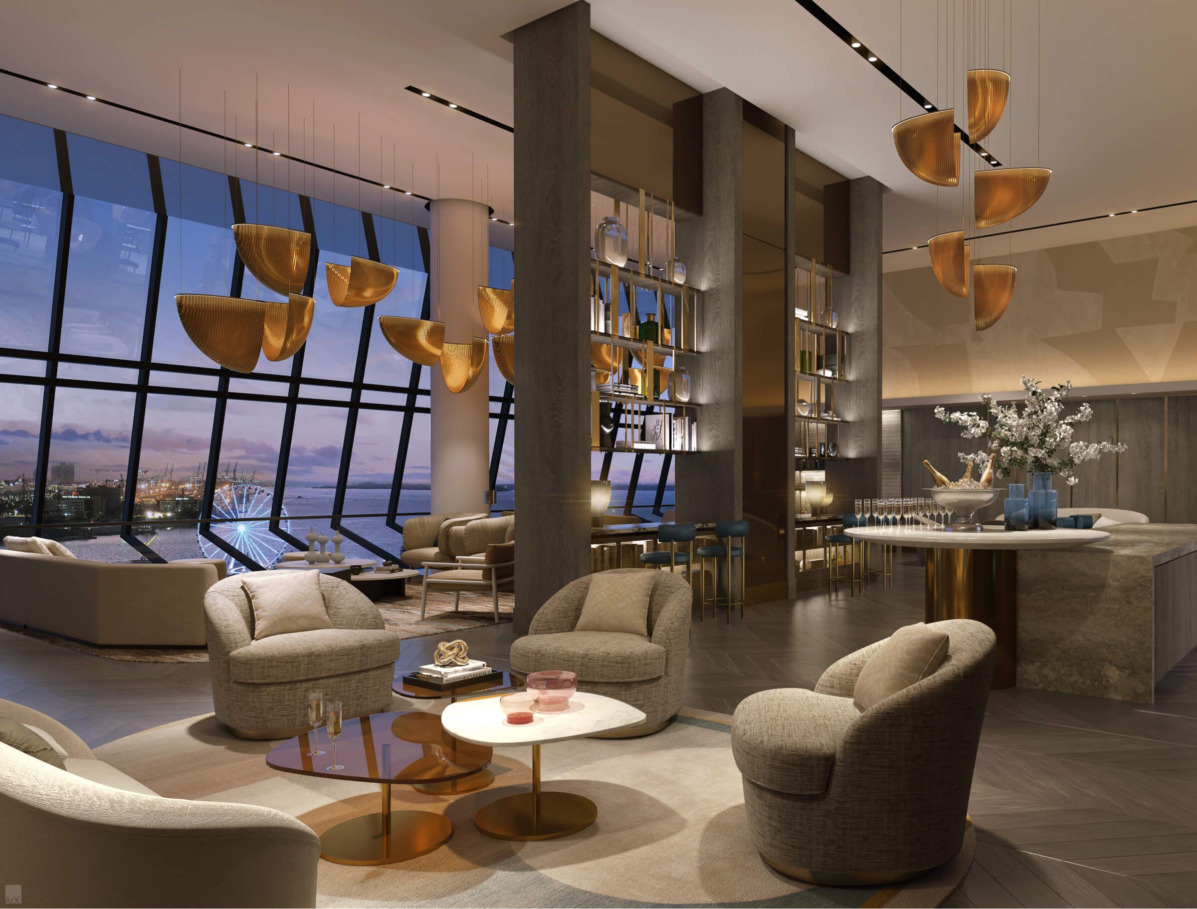 Waldorf Astoria Residences Miami — residents lounge